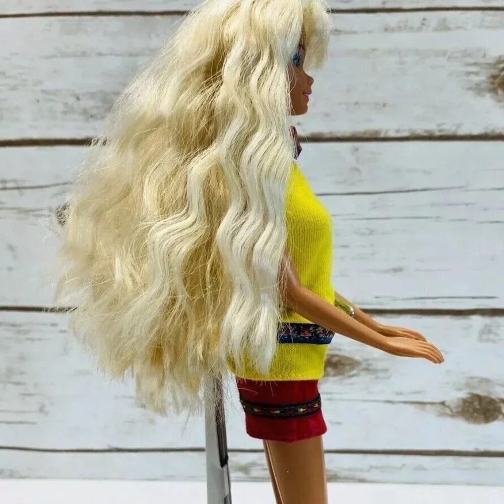 MATTEL BARBIE Doll Long Blonde Hair Blue Eyes Two Piece Outfit 12" Tall Used - Picture 3 of 11